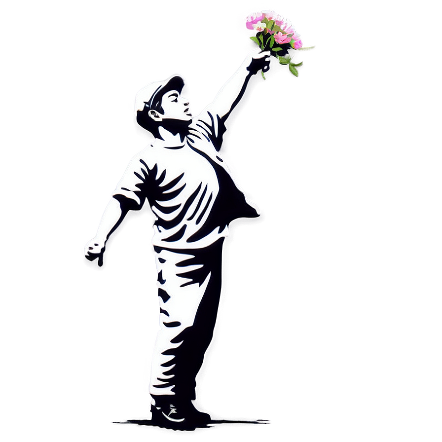 Banksy Flower Thrower Png Phr60