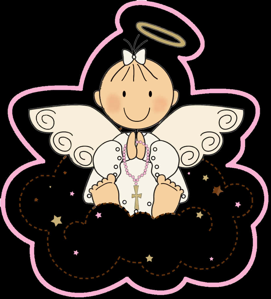 Baptism Angel Cartoon Illustration