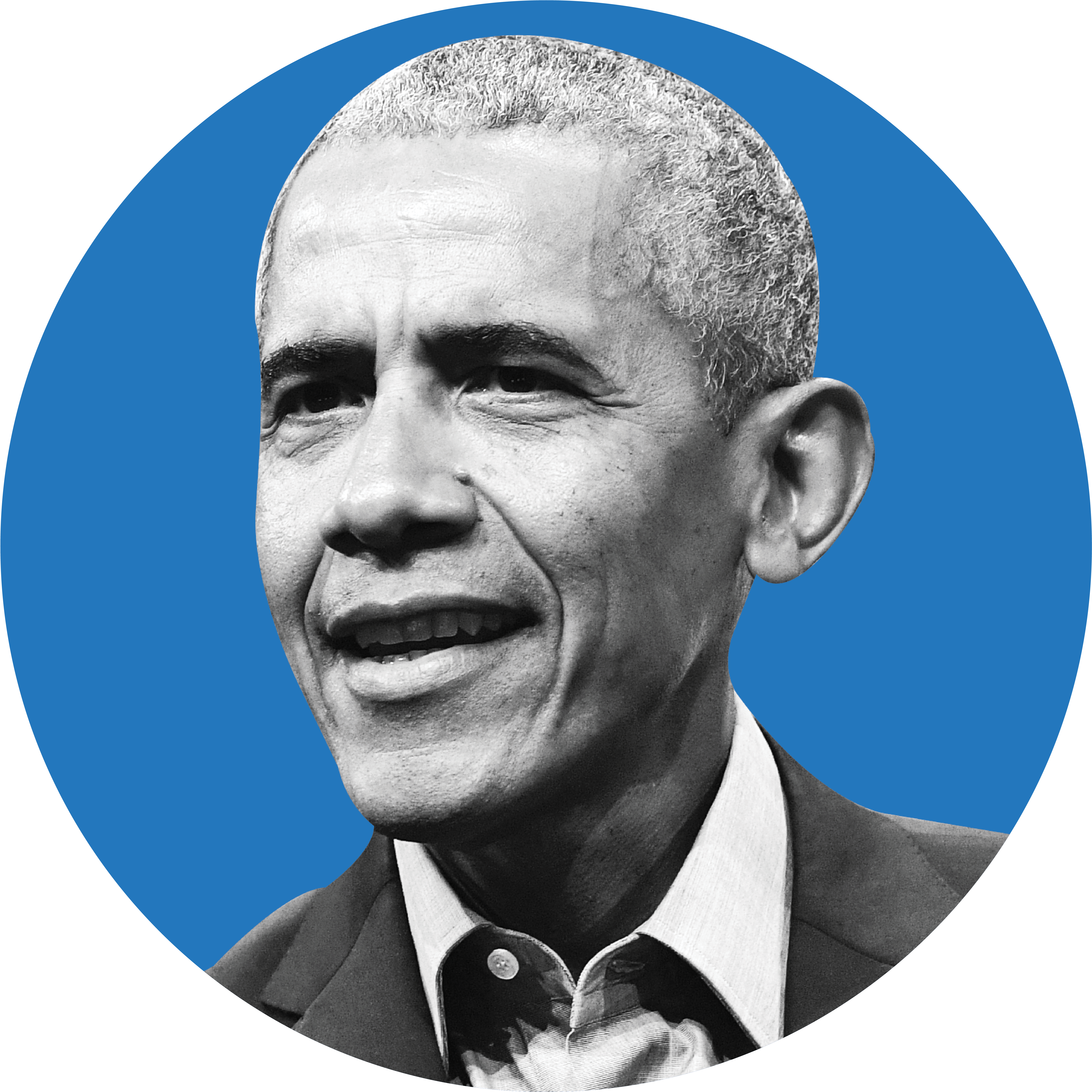 Barack Obama Portrait Blue Background