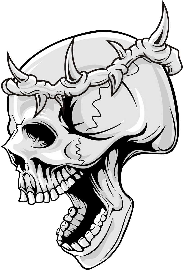 Barbed Wire Horned Skull Graphic