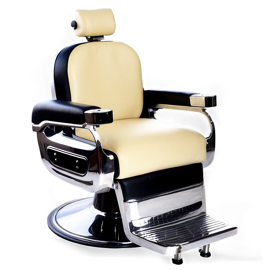 Barber Chair In Black And Chrome Png 06282024