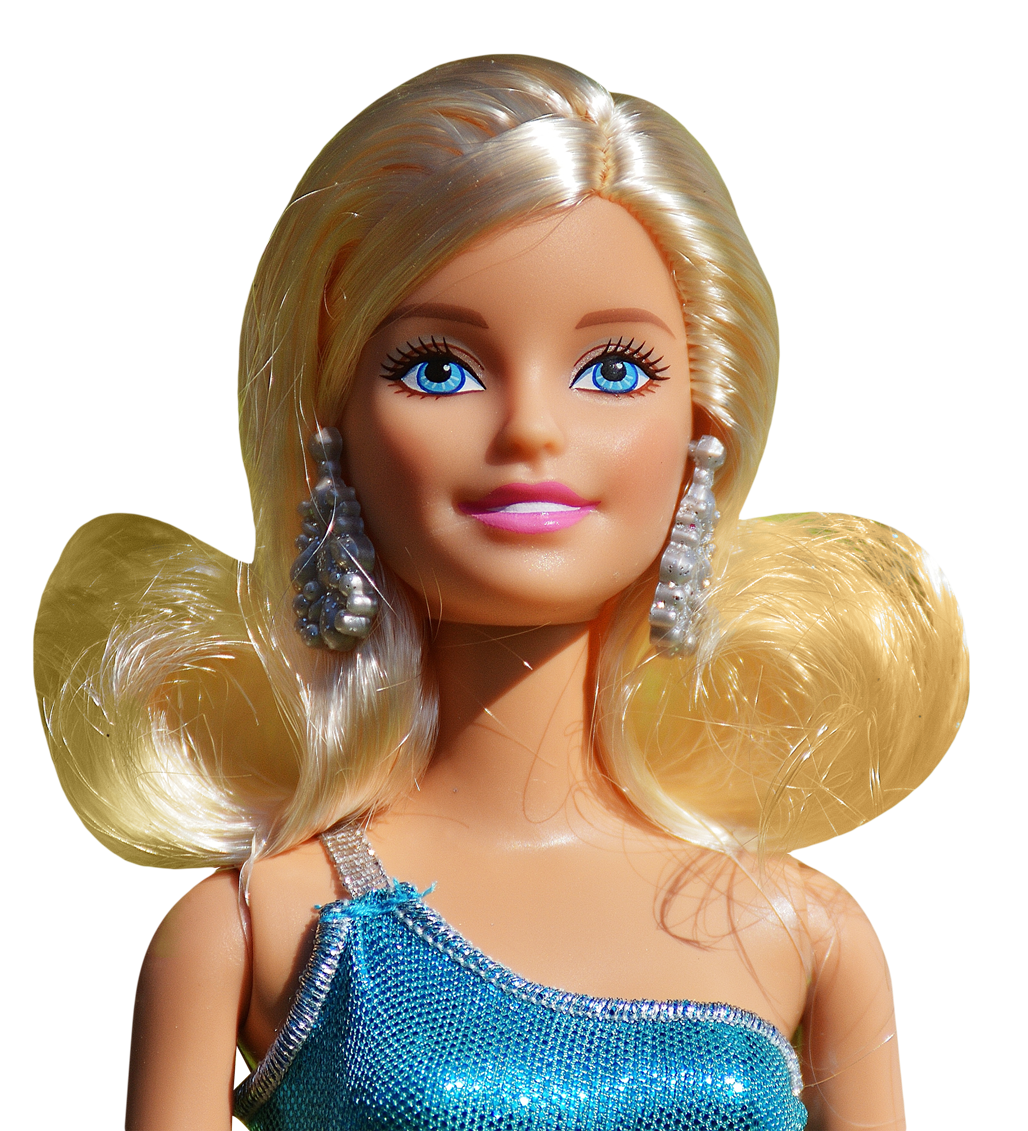 Barbie Doll Portrait Sparkling Blue Dress