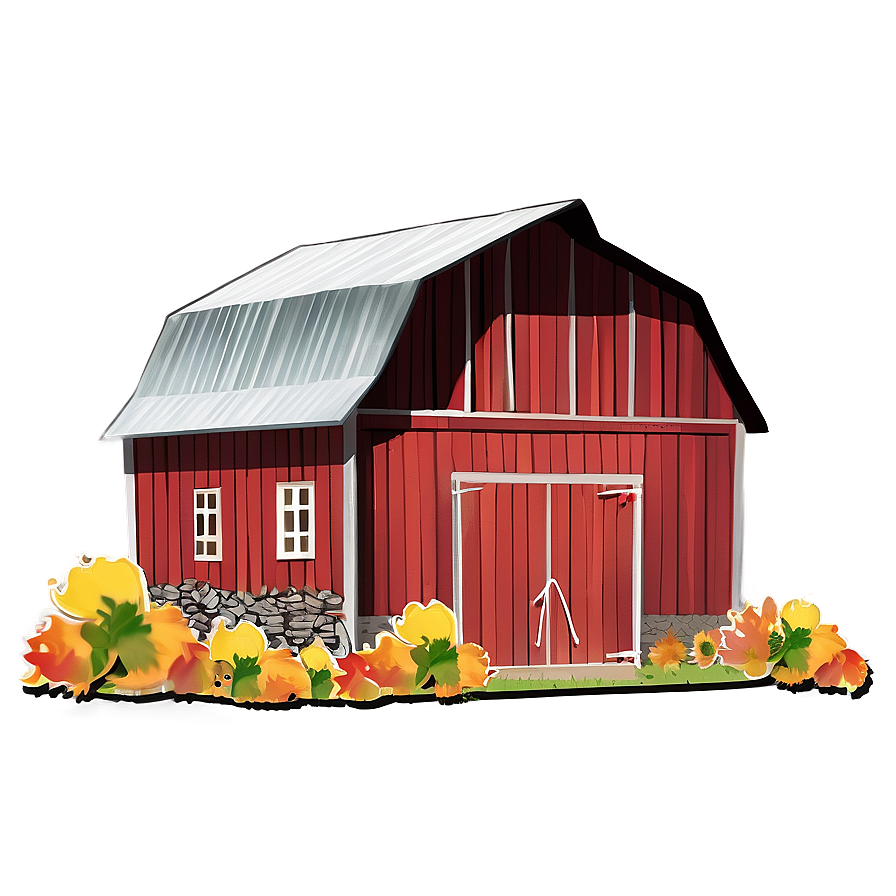 Barn Amongst Autumn Leaves Png Wcb