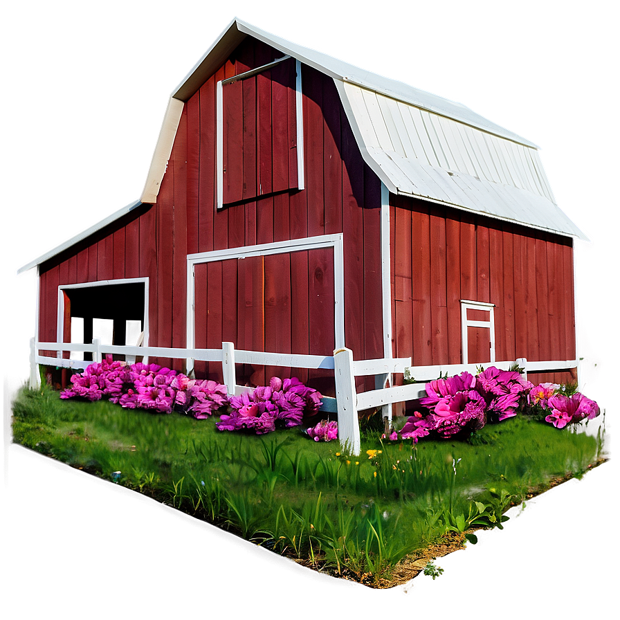 Barn In A Field Of Flowers Png 84