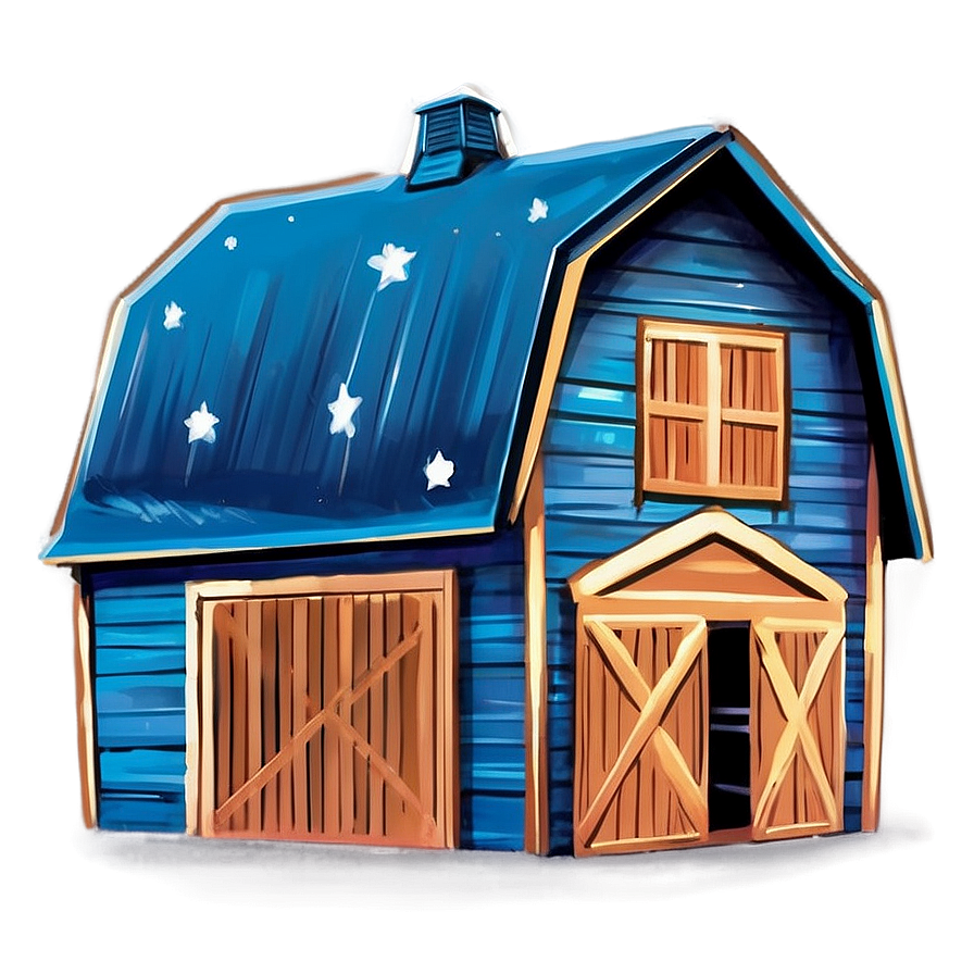 Barn Under Starry Night Png 19