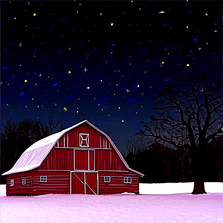 Barn Under Starry Night Png Pky87