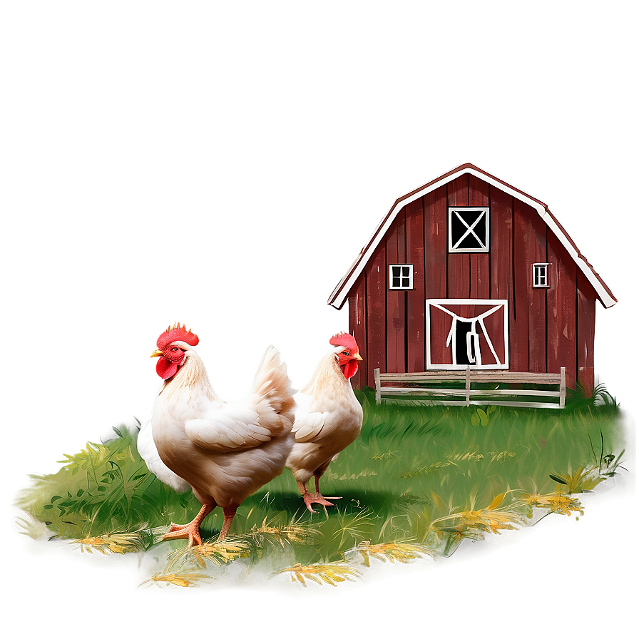 Barnyard Hen Scene Png 06202024