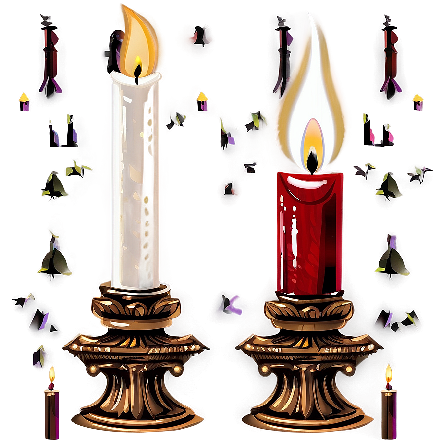 Baroque Candlestick Illustration Png Sjt97