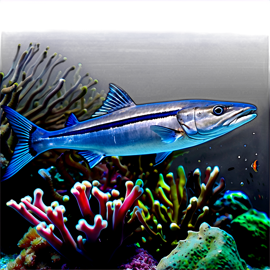 Barracuda In Coral Reef Png 06252024