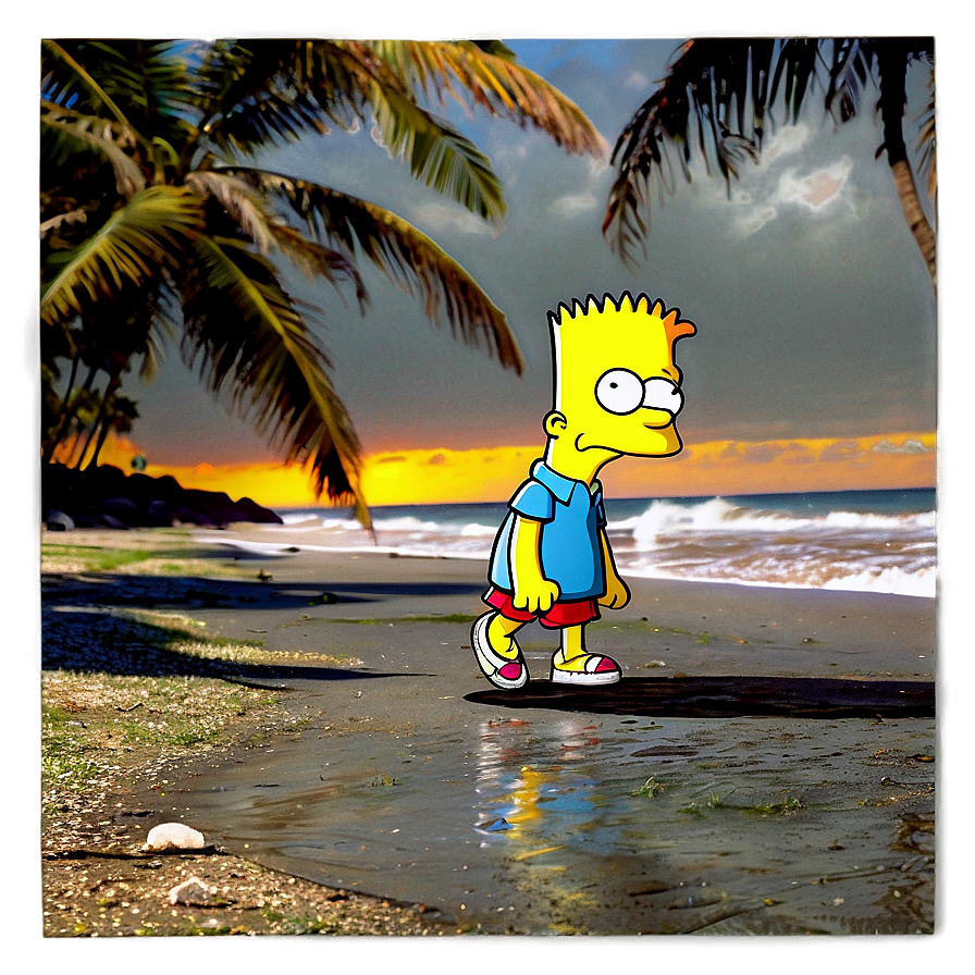 Bart Simpson At The Beach Png Ofs