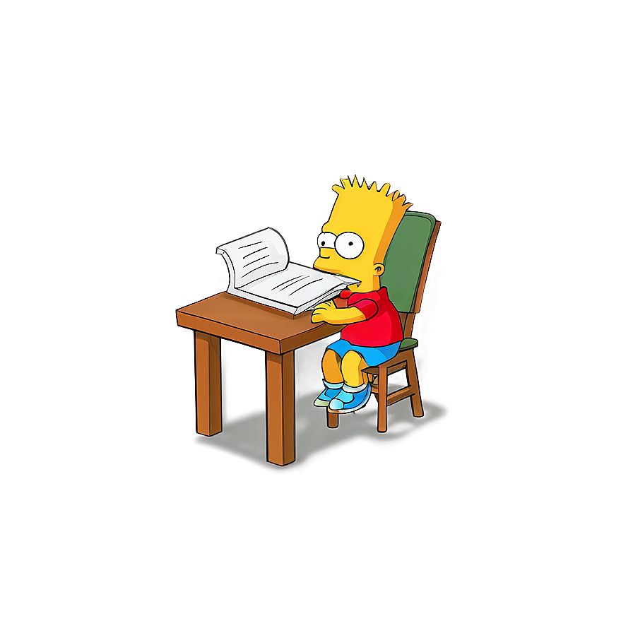 Bart Simpson Doing Homework Png Egs53