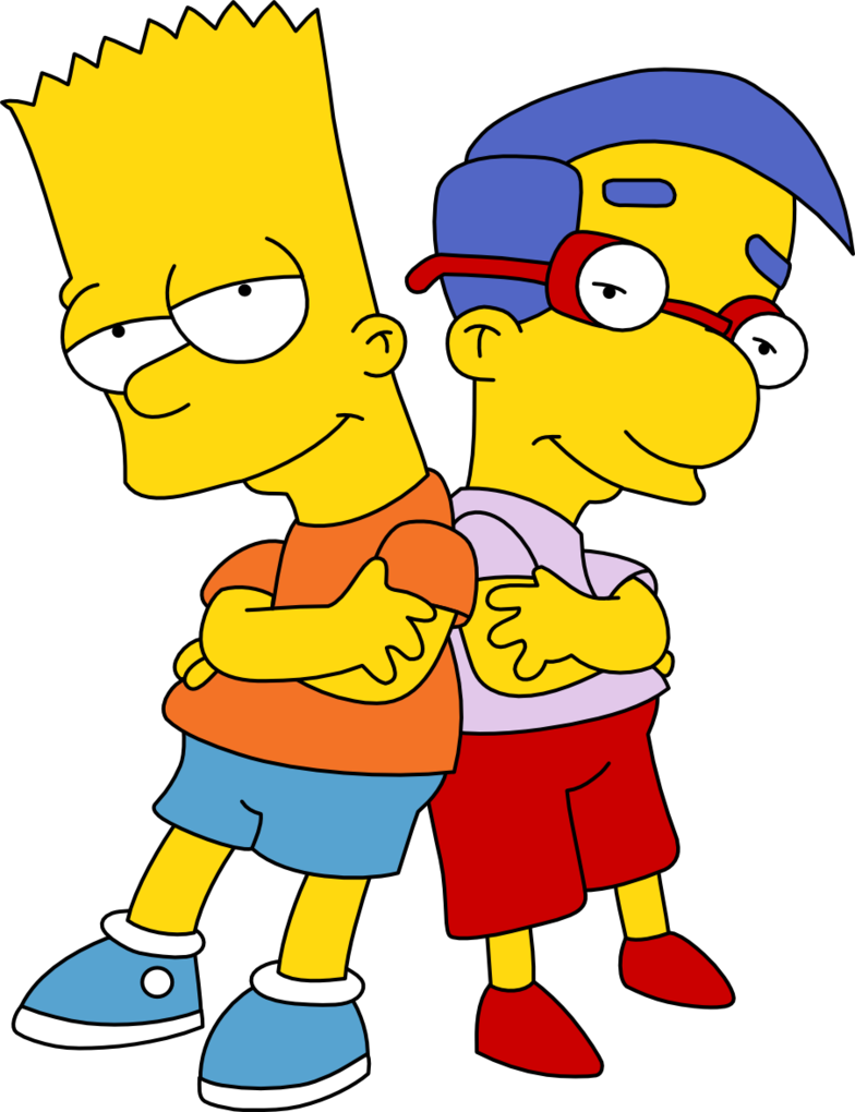 Bartand Milhouse Simpsons Characters