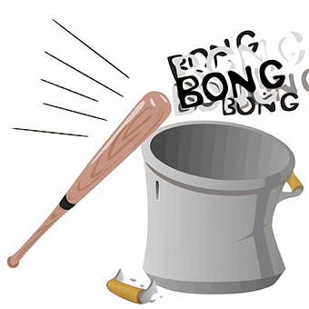 Baseball_ Bat_ Hitting_ Trash_ Can_ Illustration