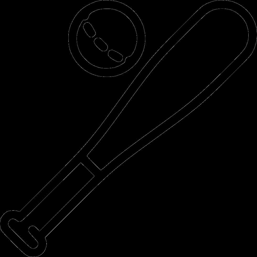 Baseball Batand Ball Outline