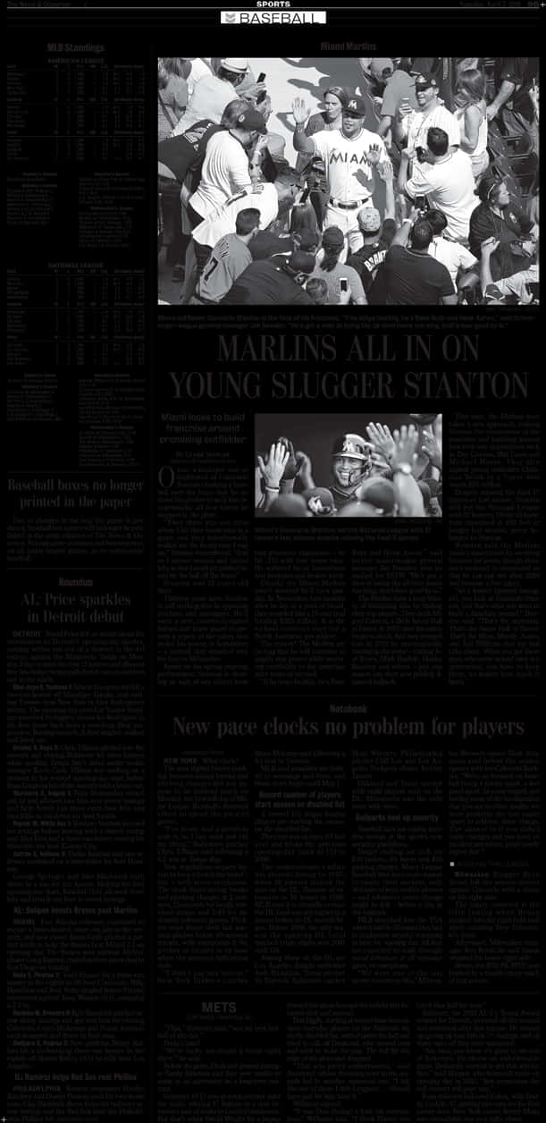 Baseball_ Newspaper_ Section_ Marlins_ Stanton