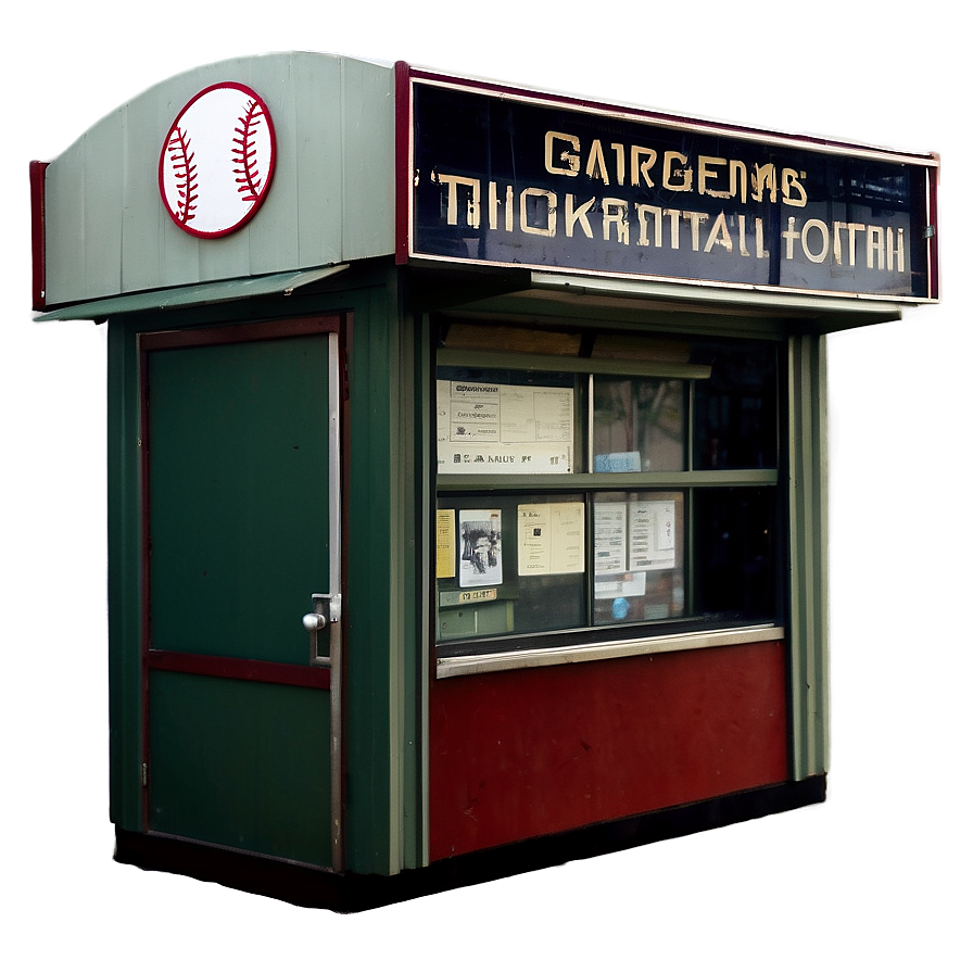 Baseball Stadium Ticket Booth Vintage Png 56