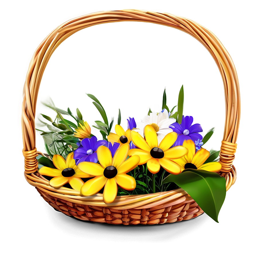 Basket Of Flowers Png 05242024