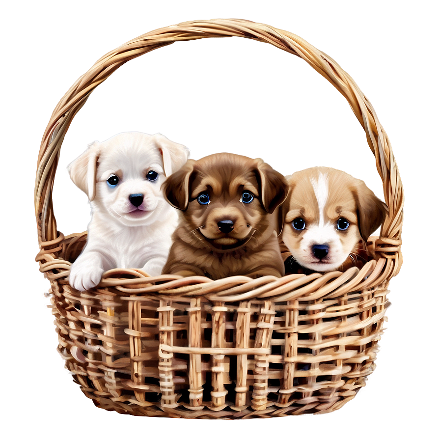 Basket Of Puppies Png 45