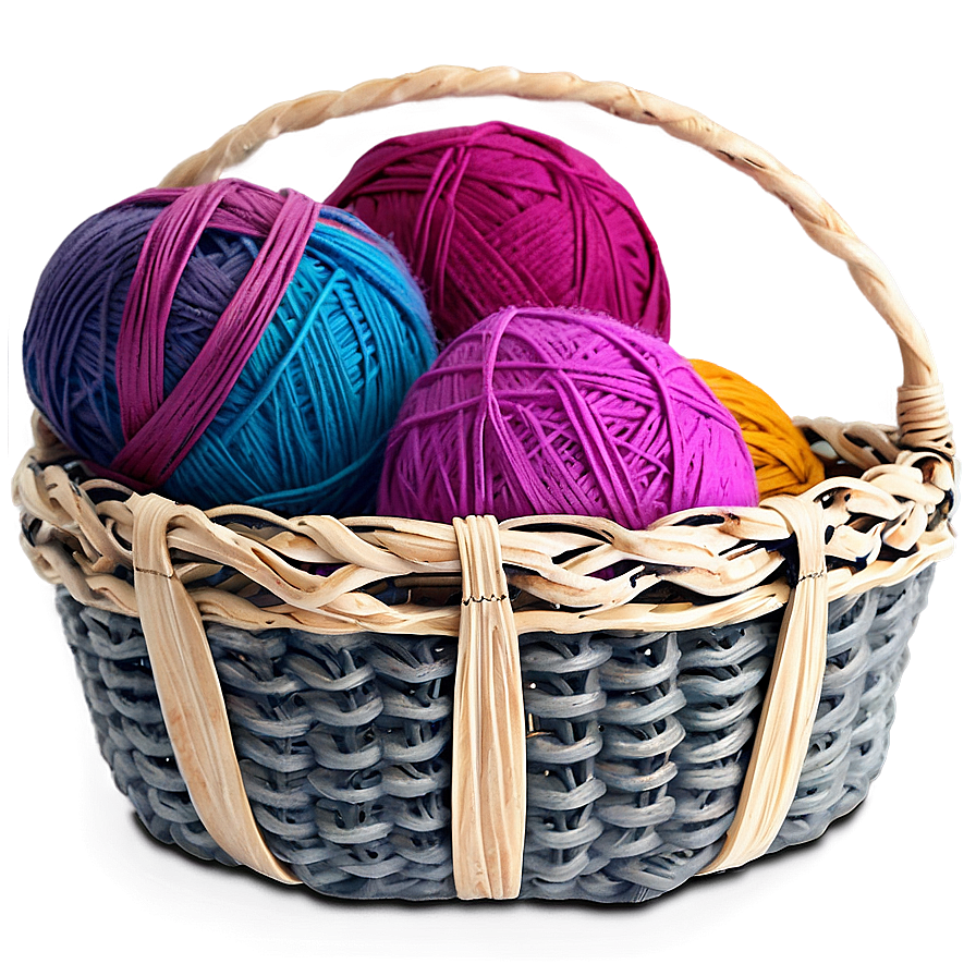 Basket Of Yarn Png 05242024