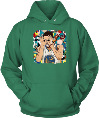 Basketball Player Cartoon Hoodie Green