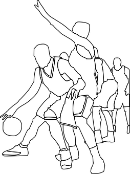 Basketball Players Silhouette Action