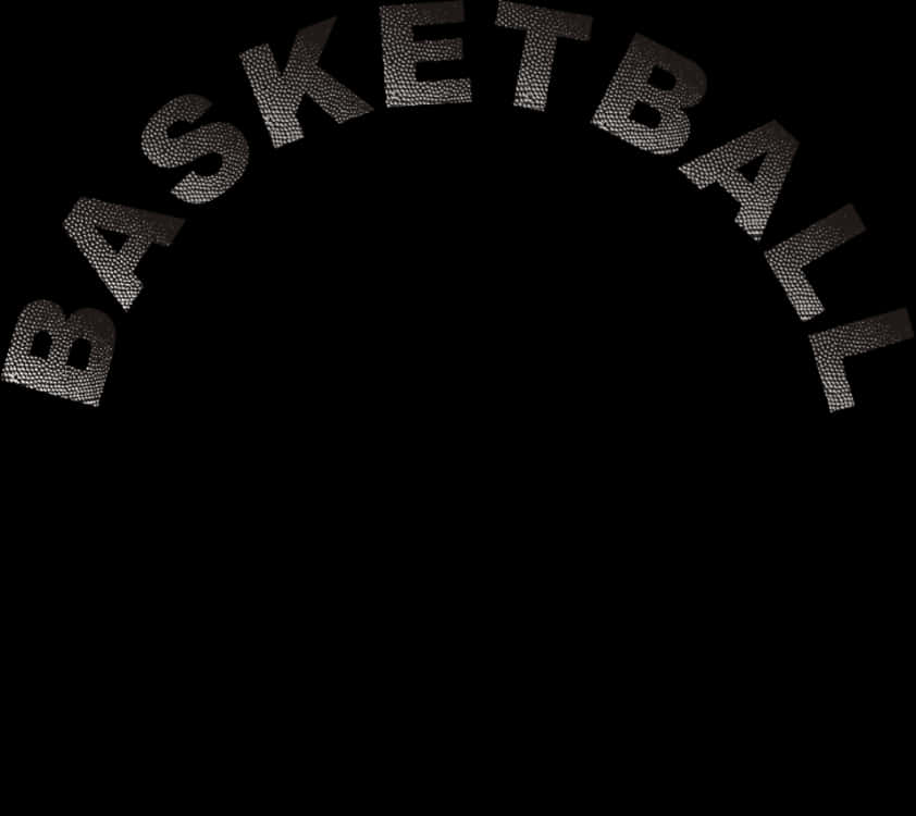 Basketball Text Graphic Black Background