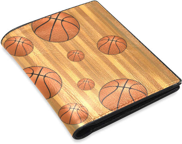 Basketball Theme Wooden Wallet