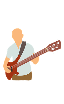 Bass Guitarist Vector Illustration