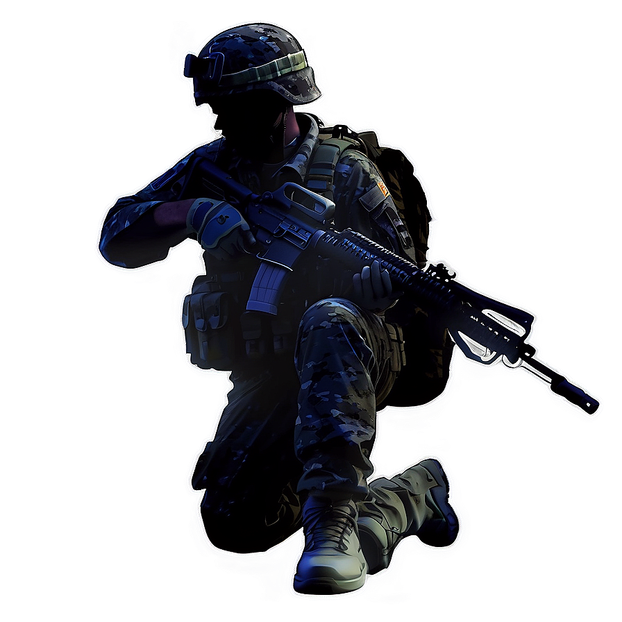 Battle Soldier Silhouette Png 06272024