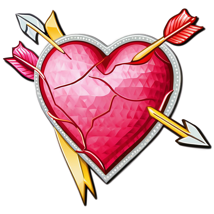 Be My Valentine Arrow Heart Png 7