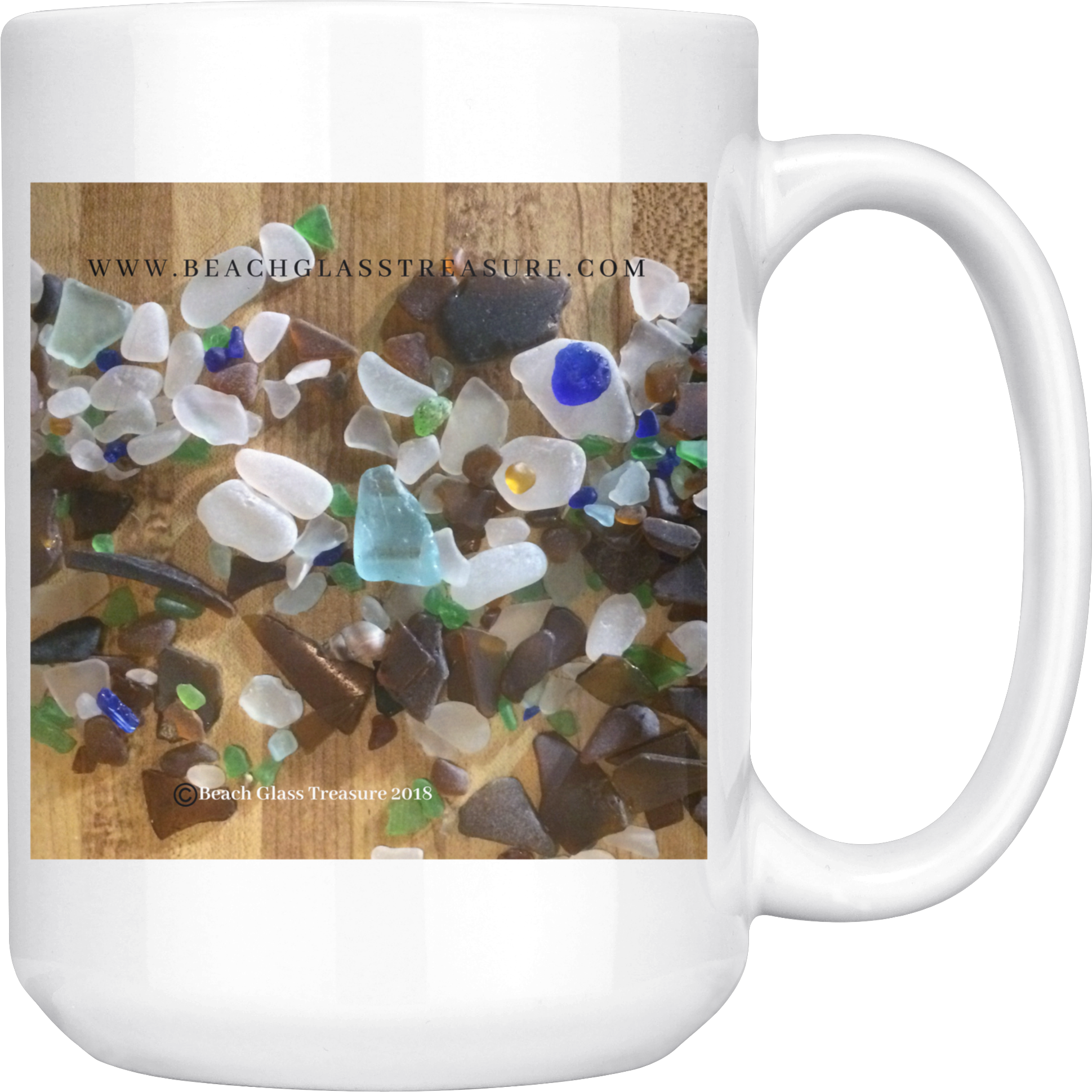 Beach Glass Printed Mug