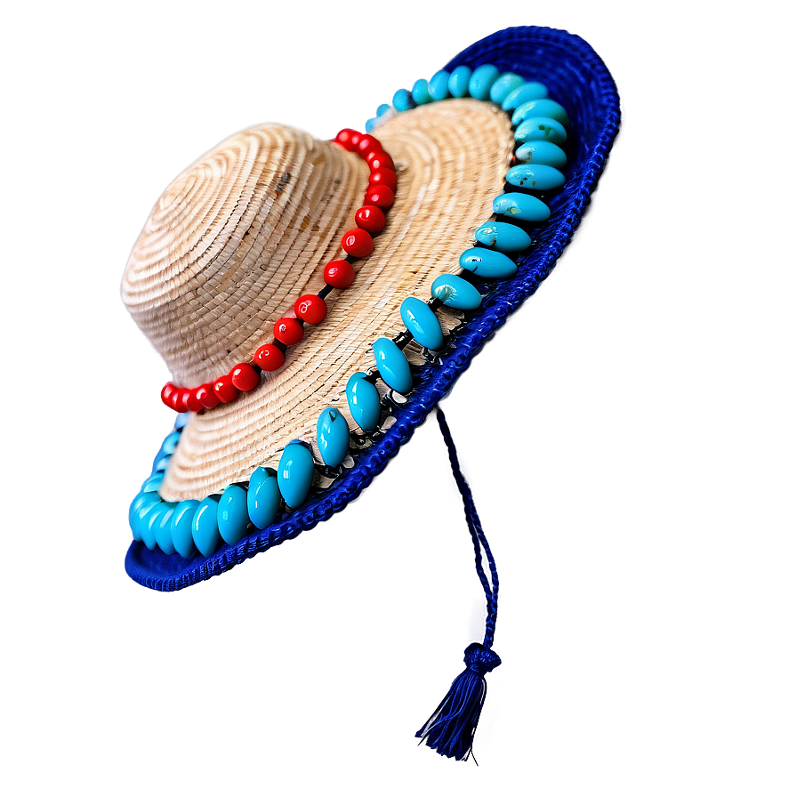 Beach Hat With Beads Png 66