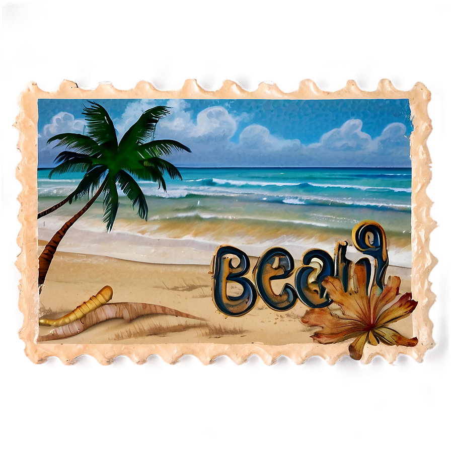 Beach Postcard Stamp Png Uwu25