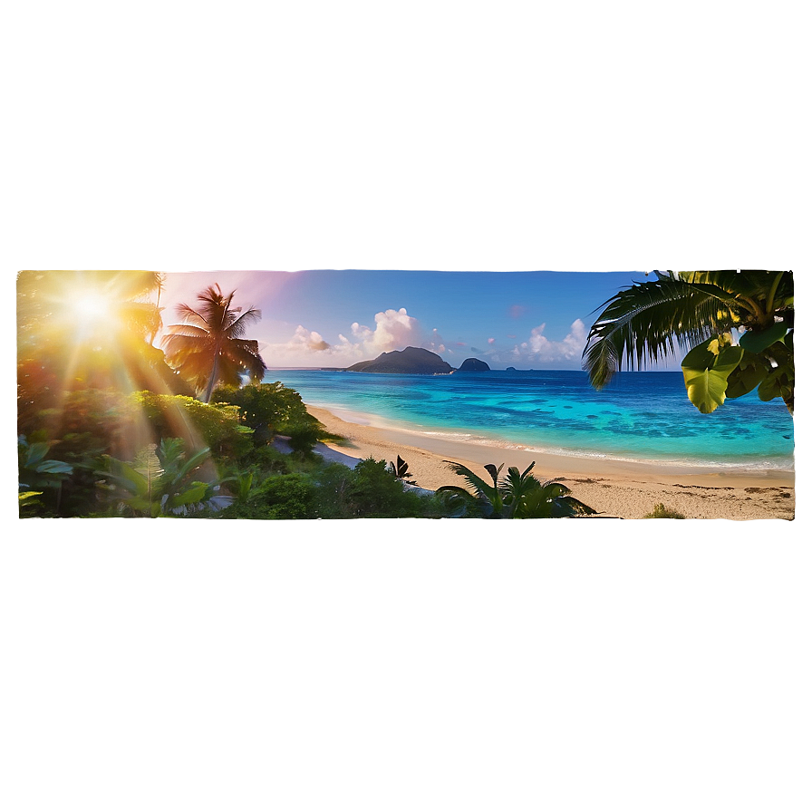 Beach Sunrise Paradise Png Vfd