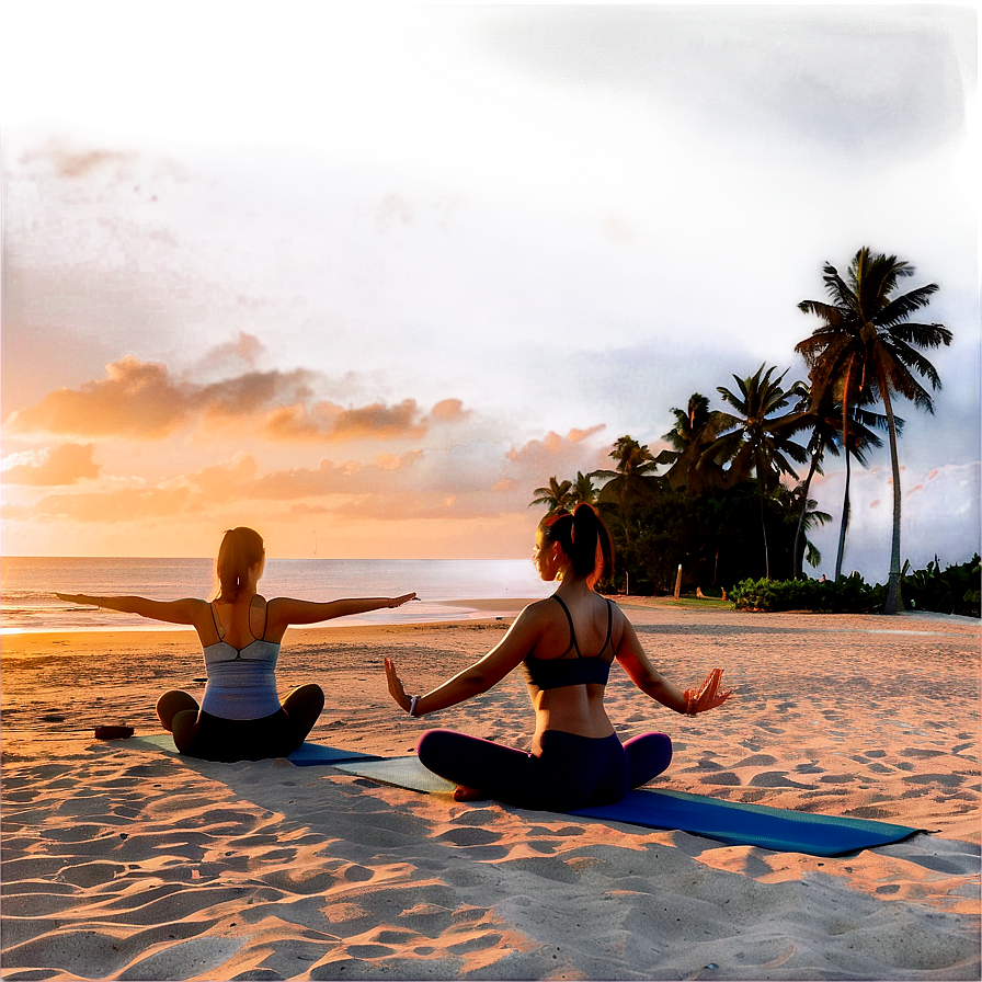 Beach Sunrise Yoga Png 06132024