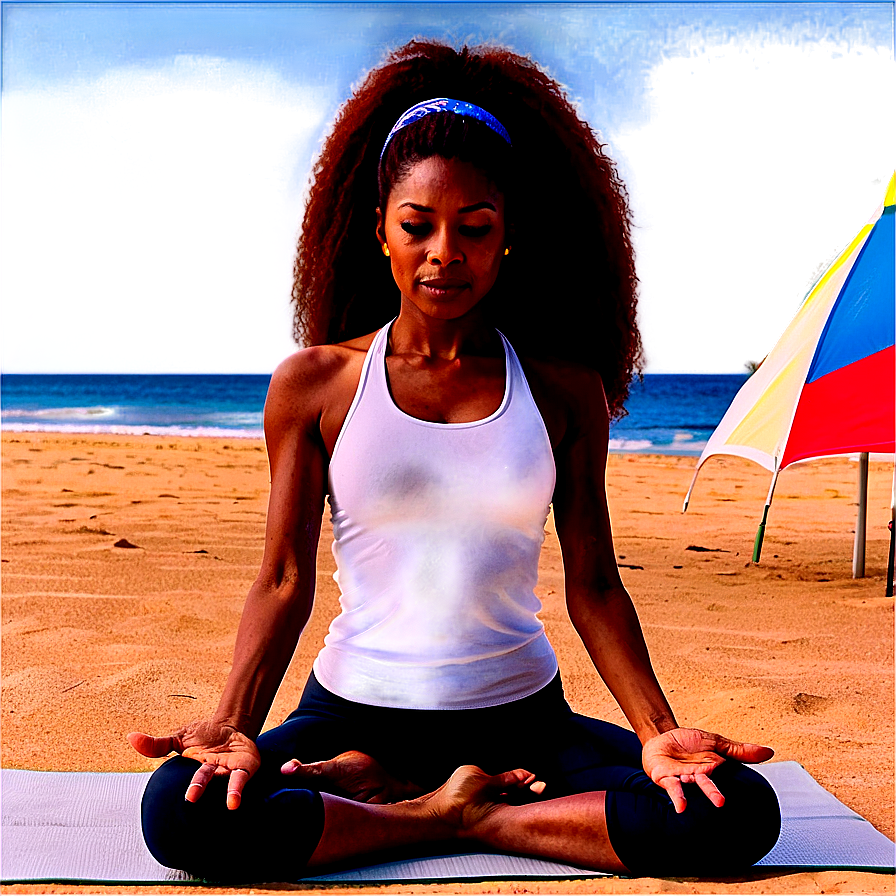 Beach Sunrise Yoga Png 76