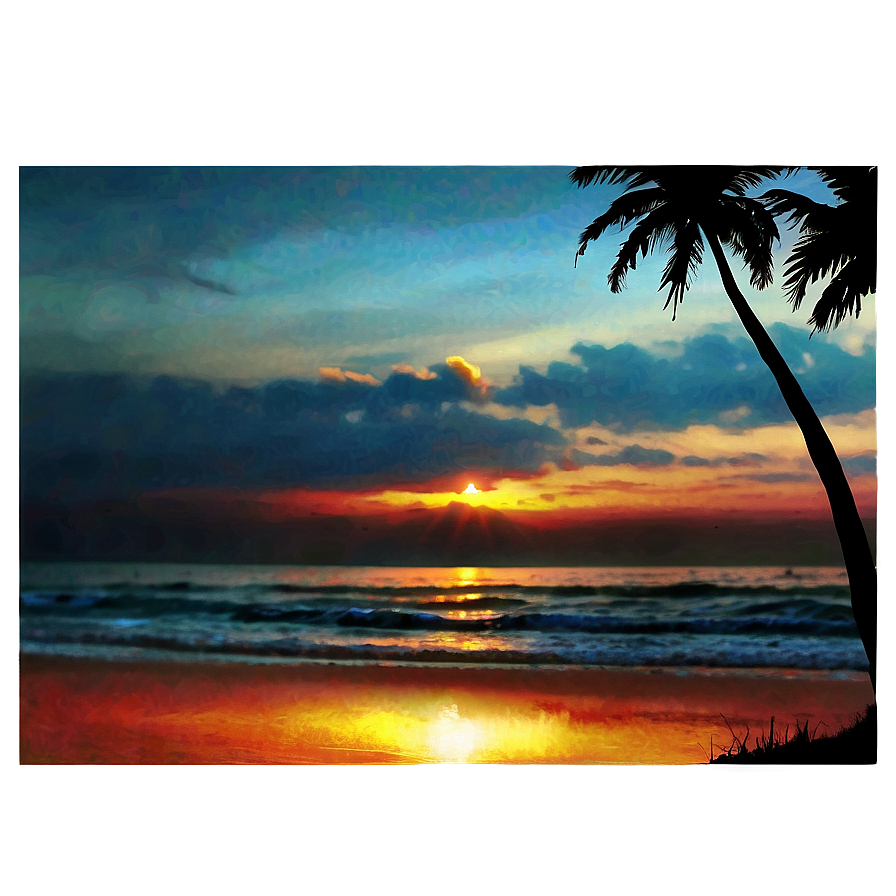 Beach Sunset Reflection Png Wni46