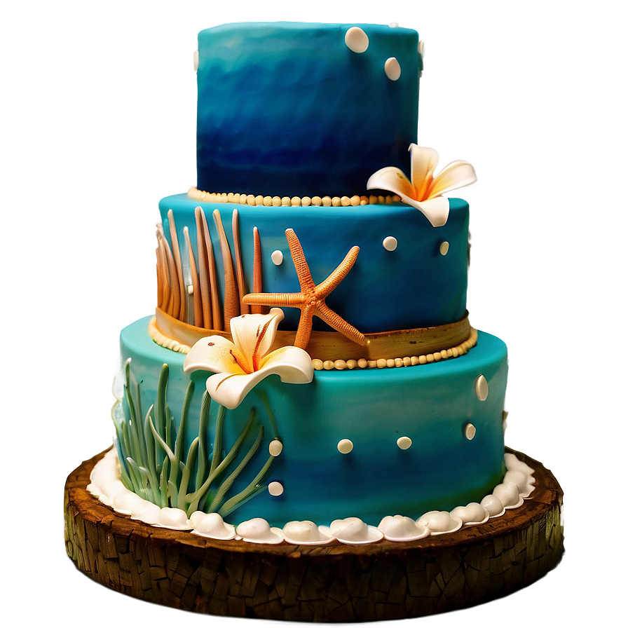 Beach Theme Wedding Cake Png 98