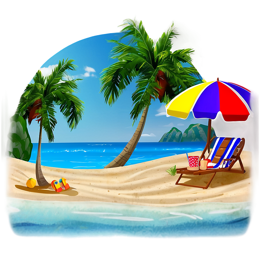 Beach Vacation Scene Png Diq95