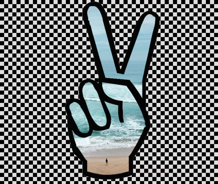 Beach View Peace Sign