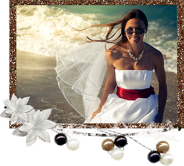 Beachside Bridein Whiteand Red Dress