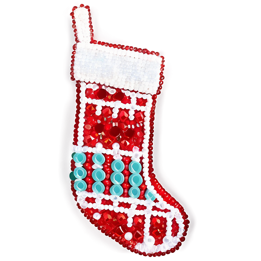 Beaded Christmas Stocking Png Hoq