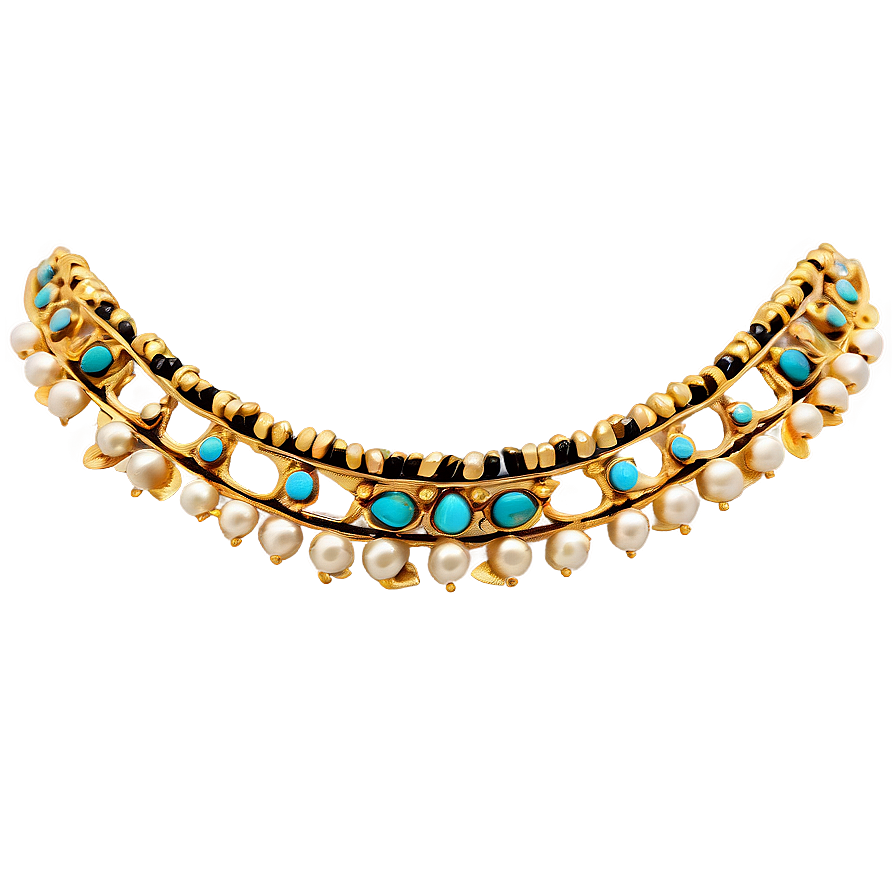 Beaded Gold Necklace Png Tcb