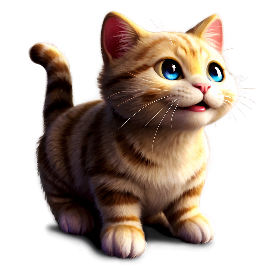 Beaming Kawaii Cat Illustration Png 97