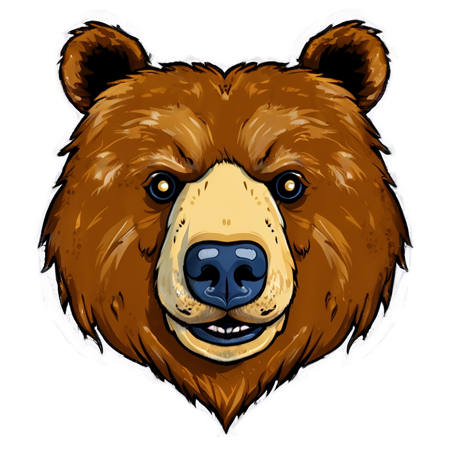 Bear Face Illustration Png 06292024