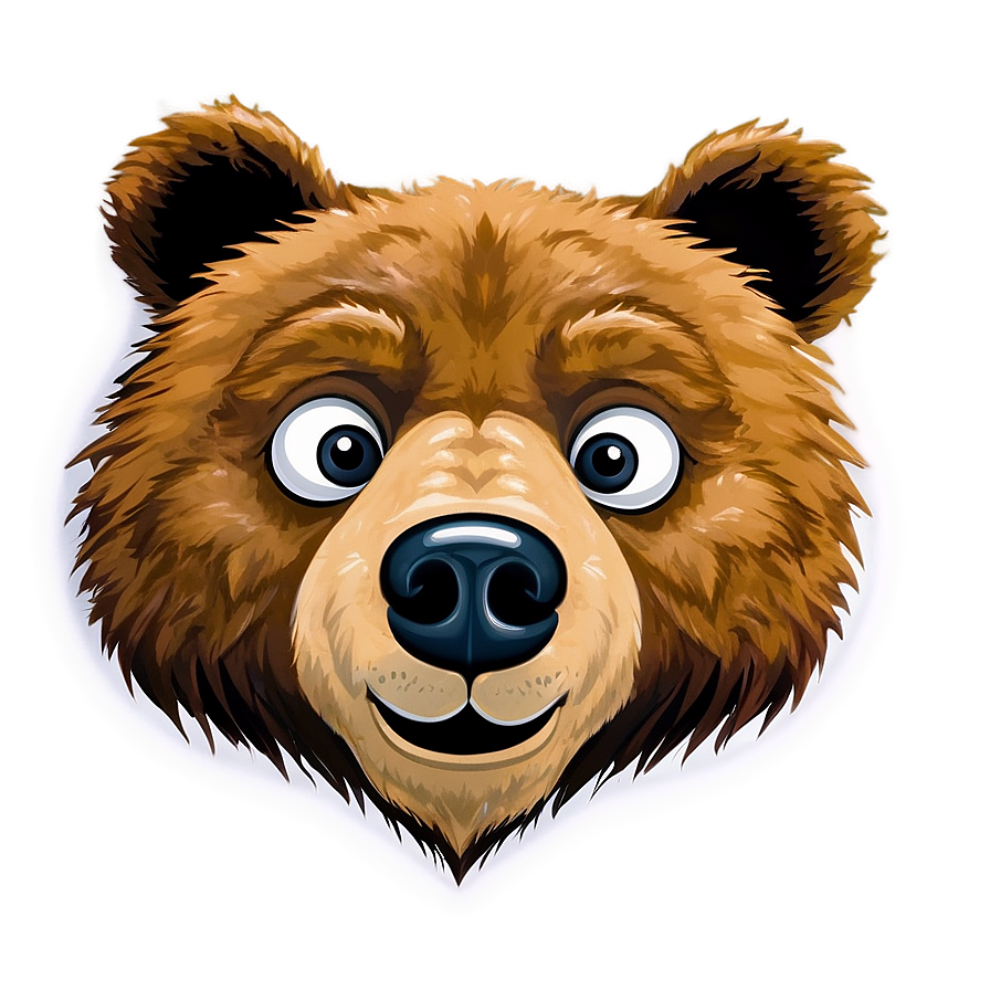 Bear Face In Cartoon Style Png 06292024