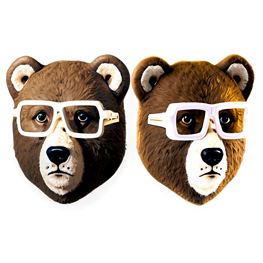 Bear Face With Glasses Png 06292024