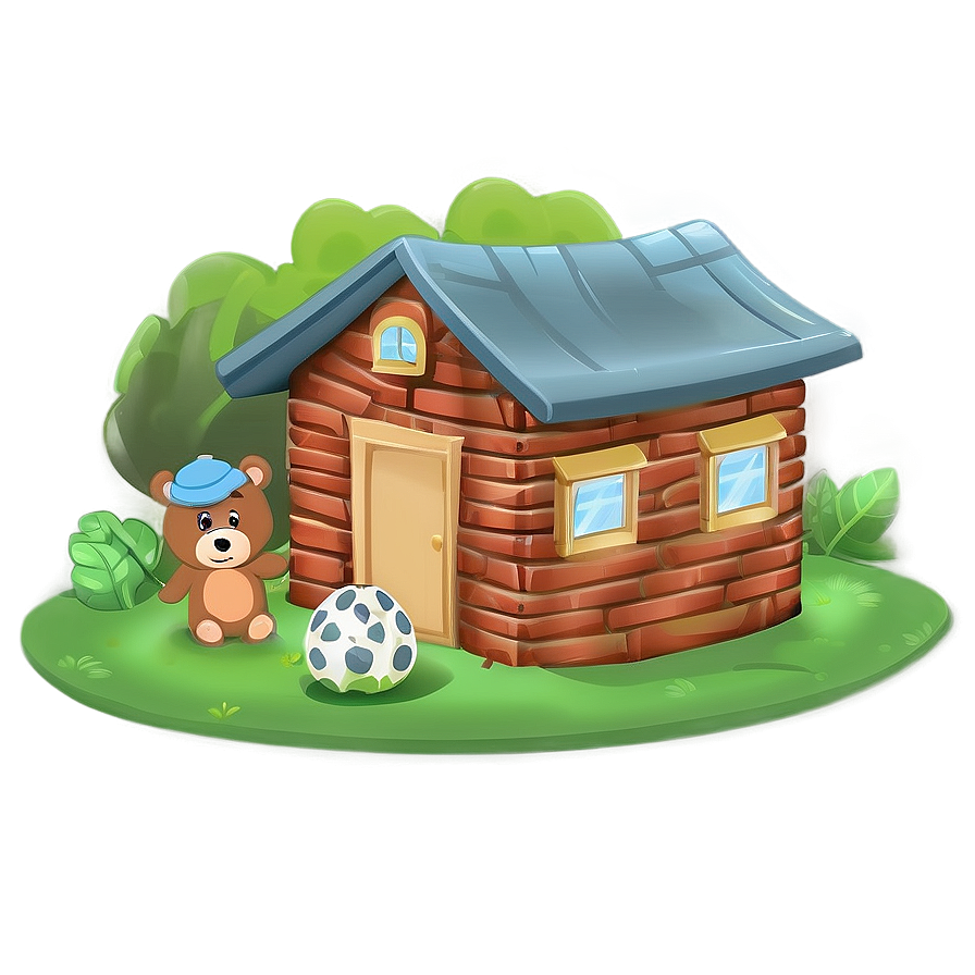 Bear Family Home Cartoon Png Hkm