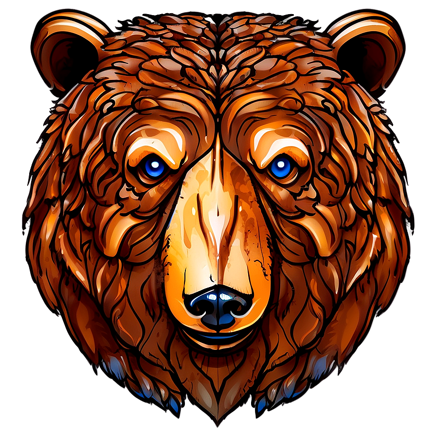 Bear Head Illustration Png 06292024