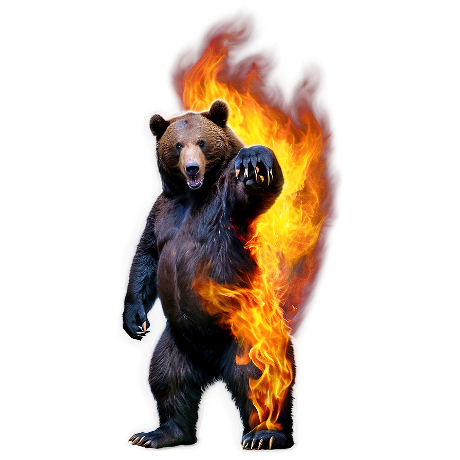 Bear Head On Fire Png 06292024